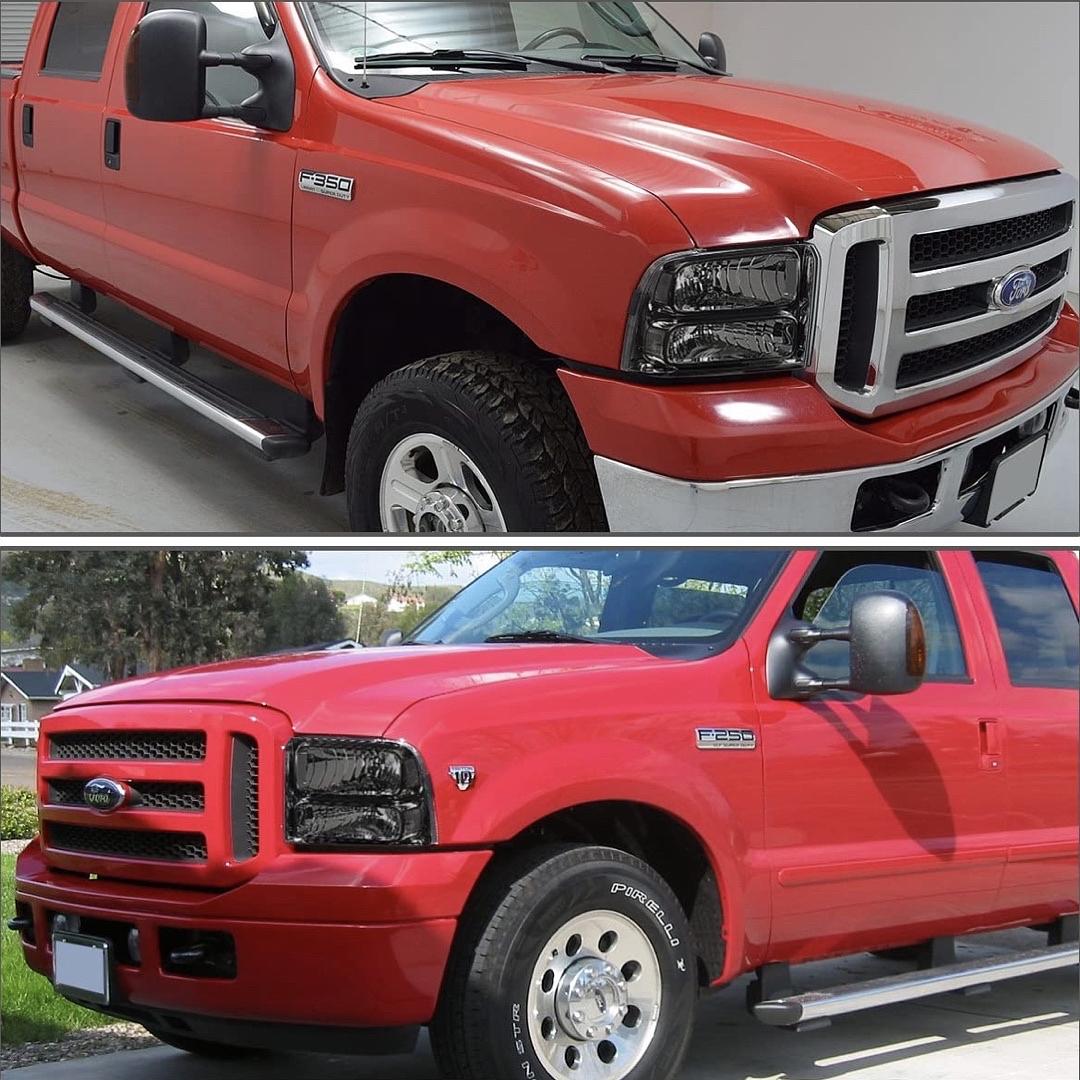 05-07 super duty f250 f350 f450 f550 Smoke Lens Headlights Replacement For