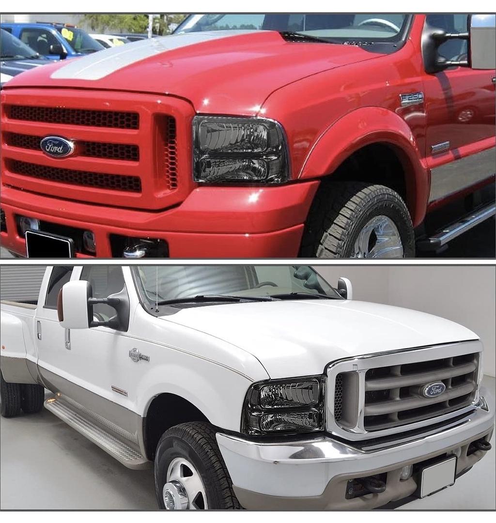 05-07 super duty f250 f350 f450 f550 Smoke Lens Headlights Replacement For