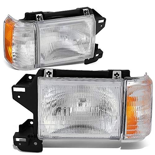 Chrome Factory Style Headlights Replacement For 87-91 Bronco F150 F250 F350