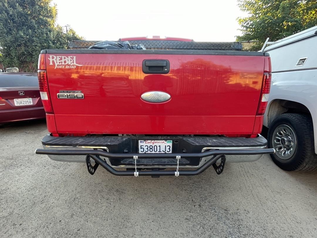 04-14 ford f-150 rear bumper guard black with silver