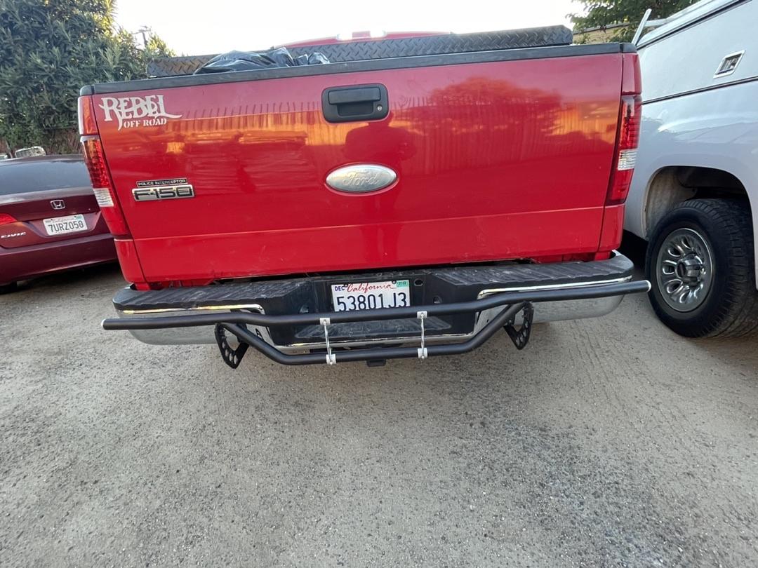 04-14 ford f-150 rear bumper guard black with silver