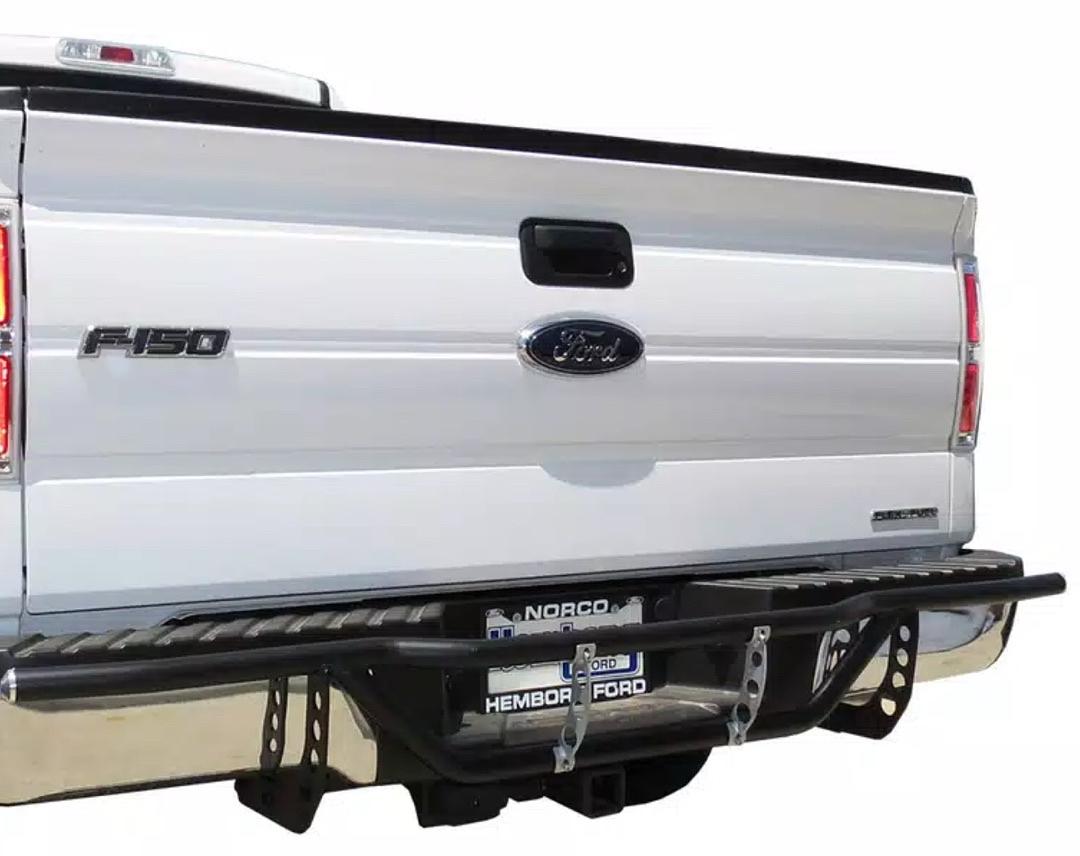04-14 ford f-150 rear bumper guard black with silver