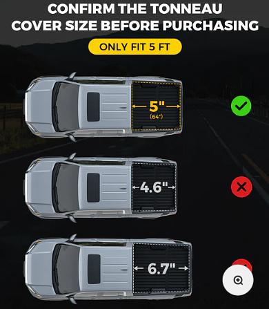 5ft Tri Fold Hard Bed Cover for Honda Ridgeline for 2017 to 2025