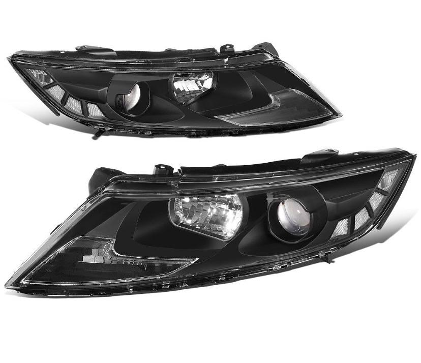11-13 kia optima headlights black housing clear