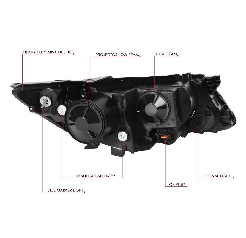 11-13 kia optima headlights black housing clear