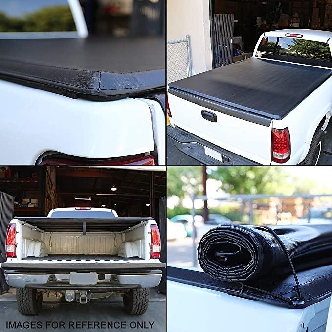 Pickup Truck Bed Soft Roll-Up Tonneau Cover Complete Set Compatible with 99-16 Ford F250 F350 F450 F550 SD 8Ft Fleetside / Styleside Bed