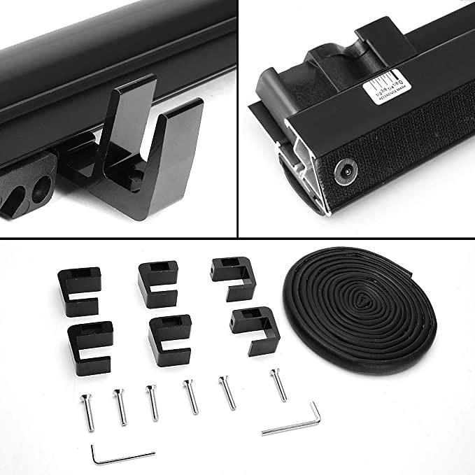 Pickup Truck Bed Soft Roll-Up Tonneau Cover Complete Set Compatible with 99-16 Ford F250 F350 F450 F550 SD 8Ft Fleetside / Styleside Bed