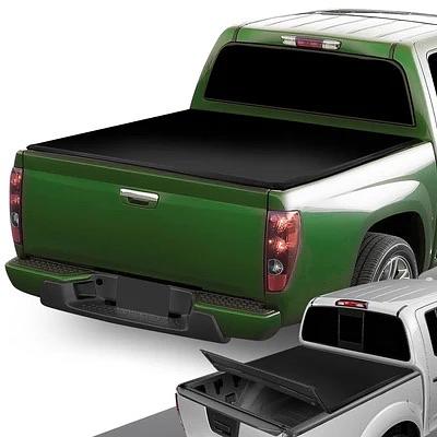 Pickup Truck Bed Soft Tri-Fold Adjustable Tonneau Cover Compatible with 04-12 Colorado Canyon 5'3" Fleetside Bed , Black