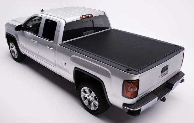 Pickup Truck Bed Soft Tri-Fold Adjustable Tonneau Cover Compatible with 07-13 Silverado / Sierra 1500-3500 8Ft Fleetside Bed