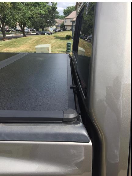 Pickup Truck Bed Top Hard Solid Tri-Fold Tonneau Cover Compatible with 2004-2015 Titan 6.7Ft Fleetside / Styleside Bed
