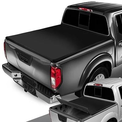 Pickup Truck Rear Trunk Bed Soft Tri-Fold Adjustable Tonneau Cover,Black