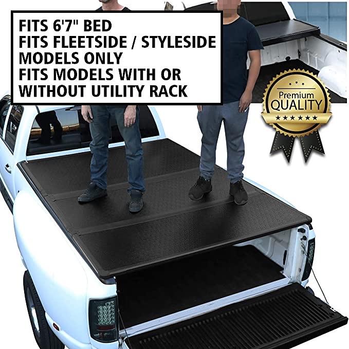 Truck Bed Top Hard Solid Tri-Fold Tonneau Cover Replacement Compatible with 02-09 Ram 1500 03-09 2500 3500 6.5Ft Fleetside Bed