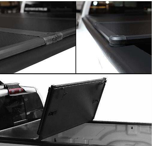 For 2019 to 2020 Ram 1500 Fleetside 76.3" Bed w/o Ram Box Bump Texture Hard Top Tri Fold Truck Tonneau Cover