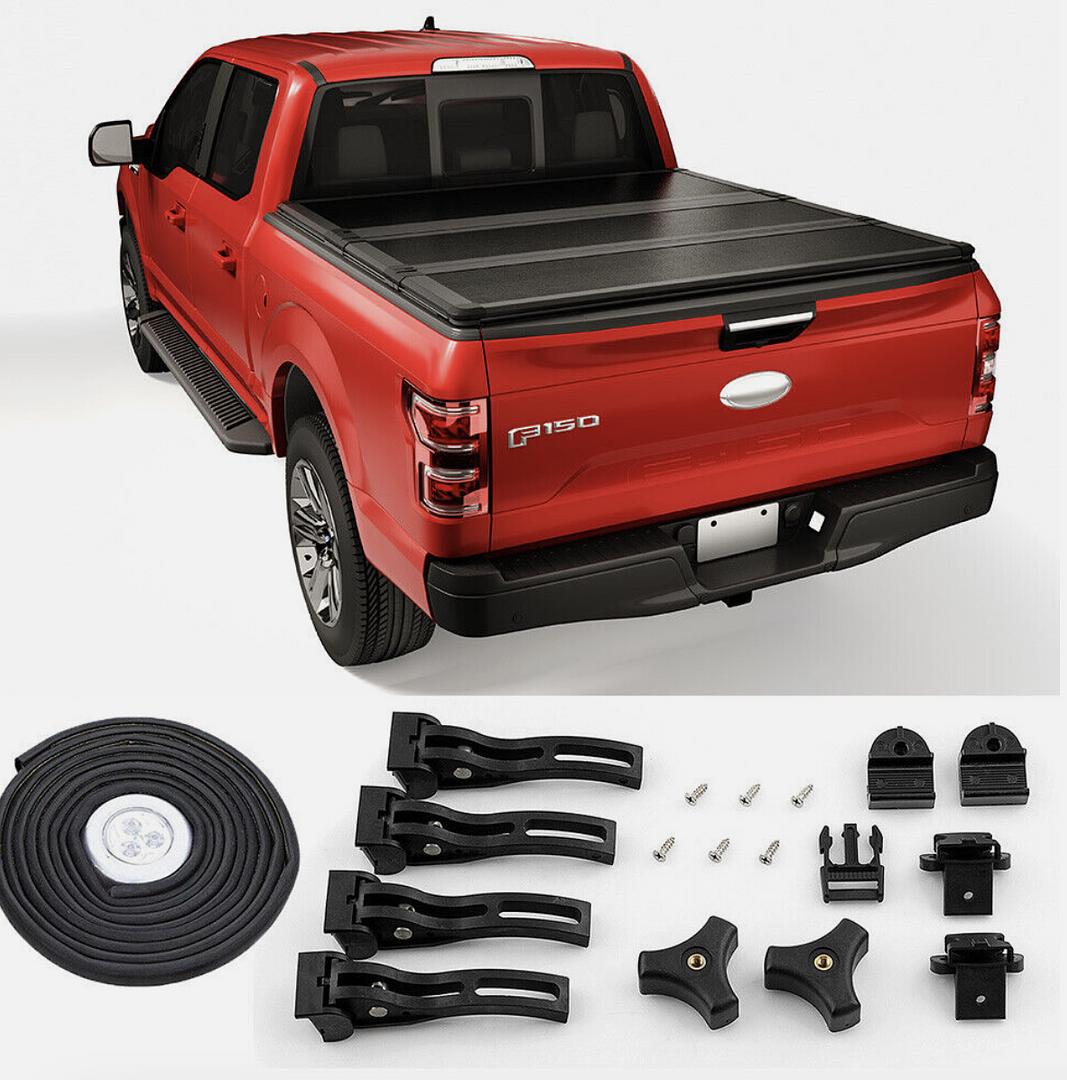 Truck Bed Top Hard Solid Tri-Fold Tonneau Cover Compatible with 99-16 F250-450 SD 6.5Ft 6.8Ft Fleetside Bed