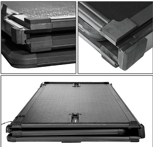 Truck Bed Top Hard Solid Tri-Fold Tonneau Cover Compatible with 04-14 Ford F150 6.5Ft Fleetside Bed