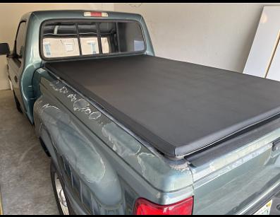 Pickup Truck Bed Soft Tri-Fold Adjustable Tonneau Cover Compatible with 1993-2004 Ranger 6Ft Flareside Bed