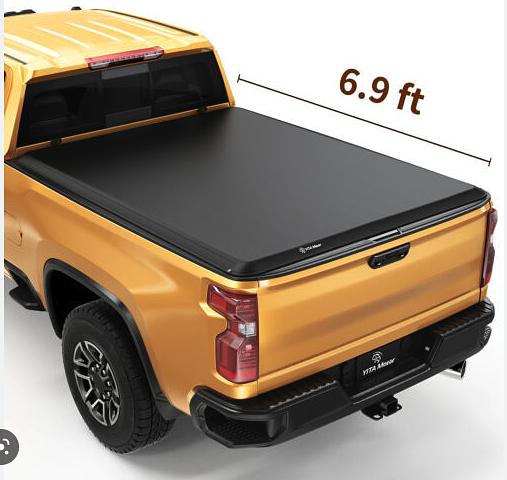 Truck Bed Top Hard Solid Tri-Fold Tonneau Cover Compatible with 20-22 Silverado/Sierra 2500HD 3500HD 6'9" Fleetside Bed
