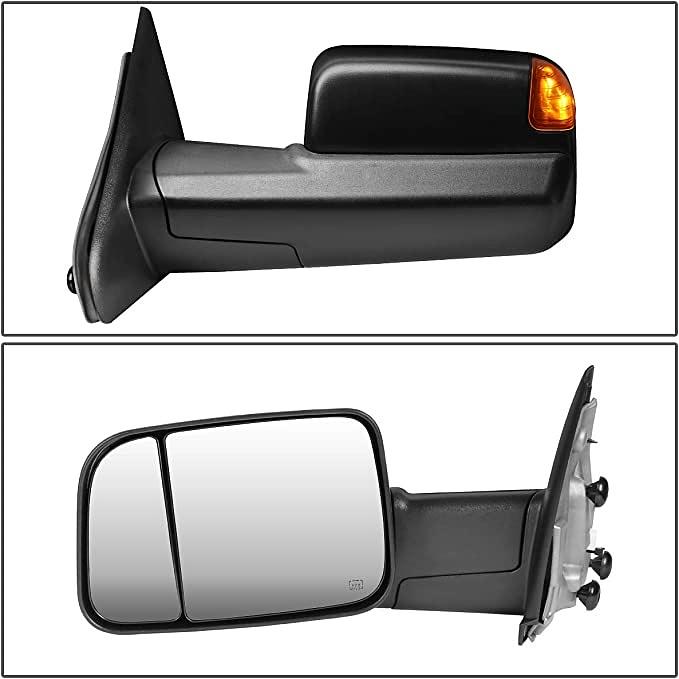 Left+Right Side Powered Heated w/LED Turn Signal Towing Mirrors Compatible With 02-08 Ram 1500/03-09 Ram 2500 3500