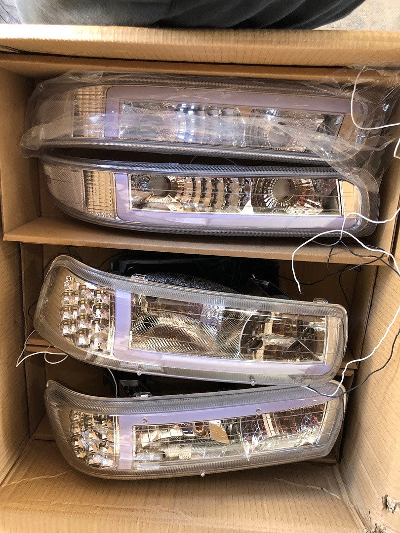 HL-LB-CSIL99-CH-CL1. Chevy Silverado / Tahoe / Suburban LED Headlights For 1999 To 2006