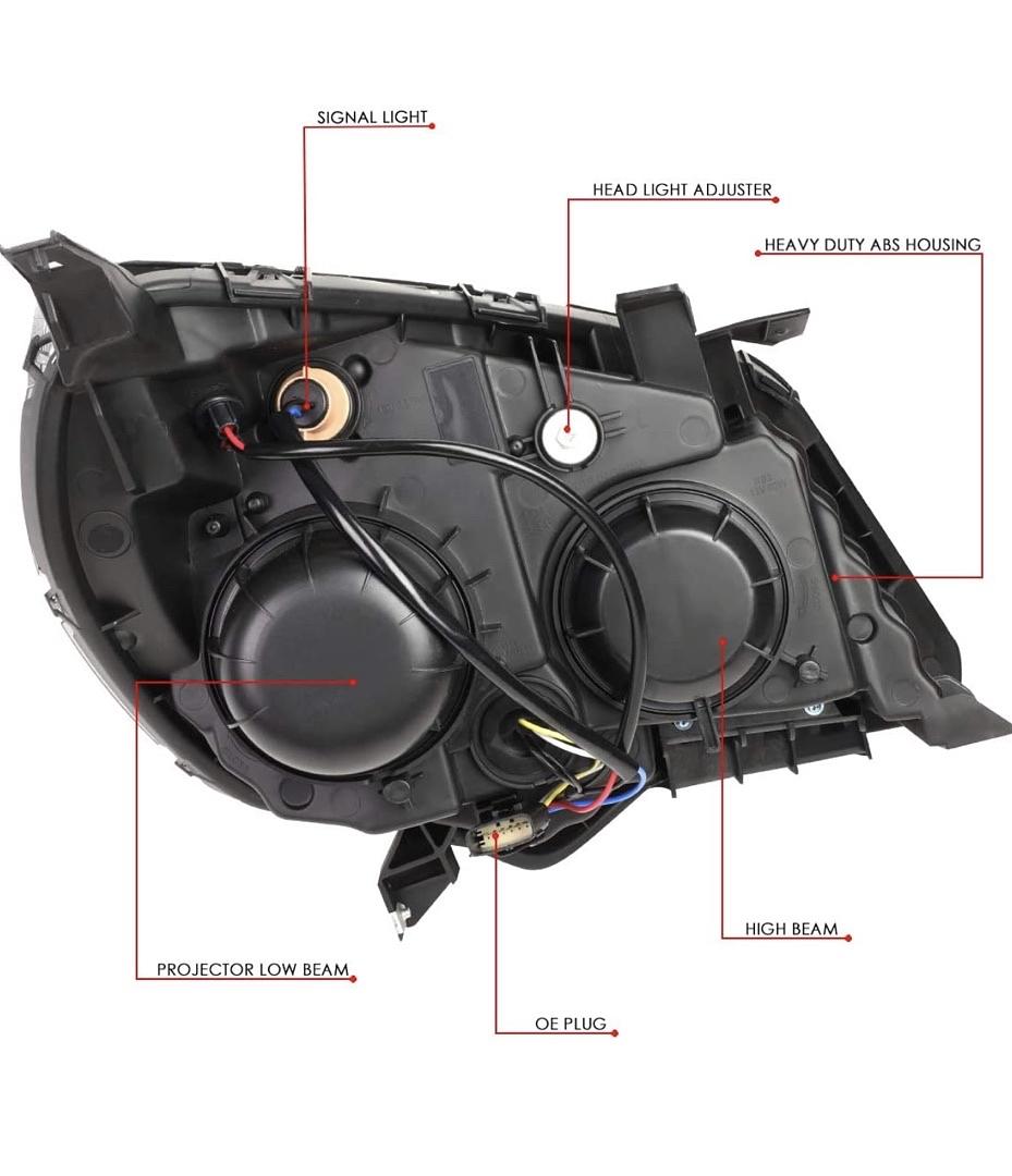 Black Housing Projector Headlight+Signal Lamps Replacement For 16-17 Equinox
