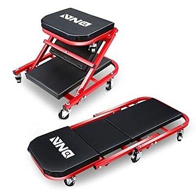 OB TOOLS-00184 36 Inches 2 IN 1 Rolling Folding Car Creeper/Seat red