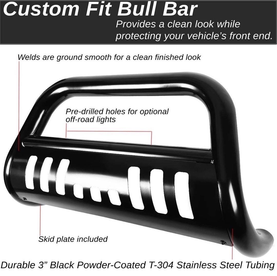 Black 3" Stainless Steel Front Bumper Push Bull Bar Replacement For 11-16 F250 F350 F450 F550