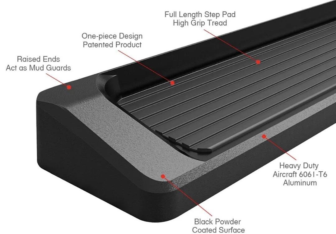 or IB08RAB4B 06-14 HONDA RIDGELINE Running boards BK 6‚Äô‚Äô W/LIP