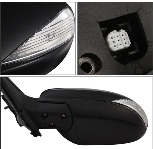 Left Side Power Adjustment Heated Folding Rear View Mirror w/Turn Signal Compatible with 10-13 Mazda 3
