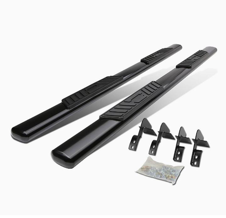 2 STEPB-5O-931-BK - Tabla de estribo de acero inoxidable ovalada de 5 pulgadas, 1 paquete, color negro
