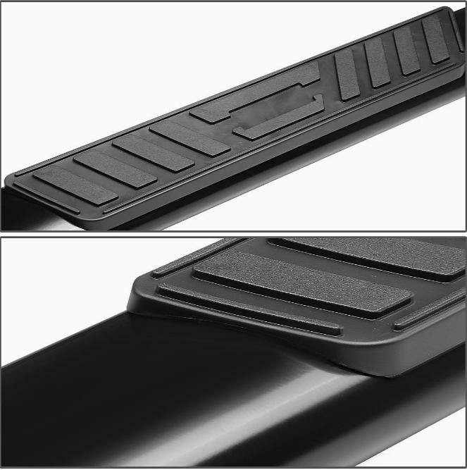 2 STEPB-5O-931-BK - Tabla de estribo de acero inoxidable ovalada de 5 pulgadas, 1 paquete, color negro