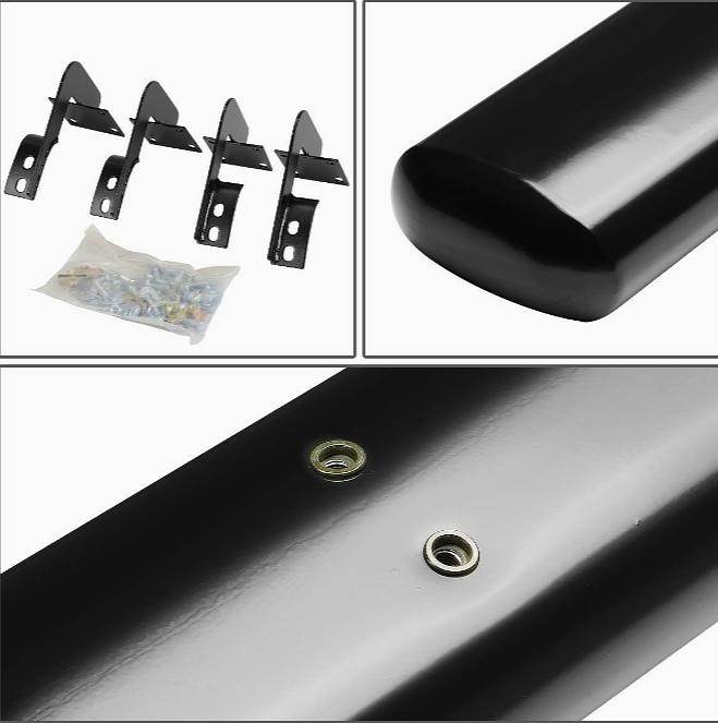 2 STEPB-5O-931-BK - Tabla de estribo de acero inoxidable ovalada de 5 pulgadas, 1 paquete, color negro