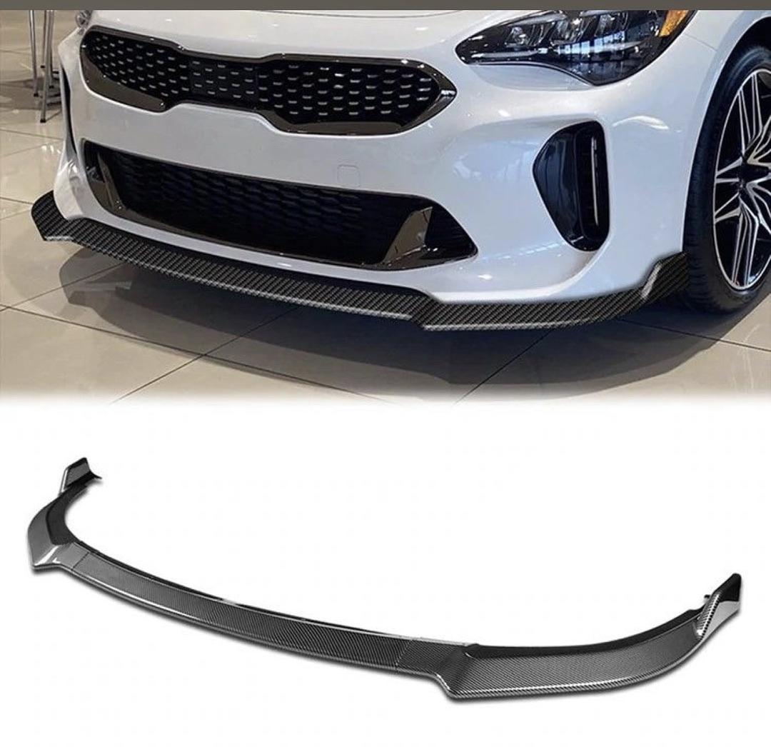 18-20 kia stringer front bumper lip 3 pieces matte black