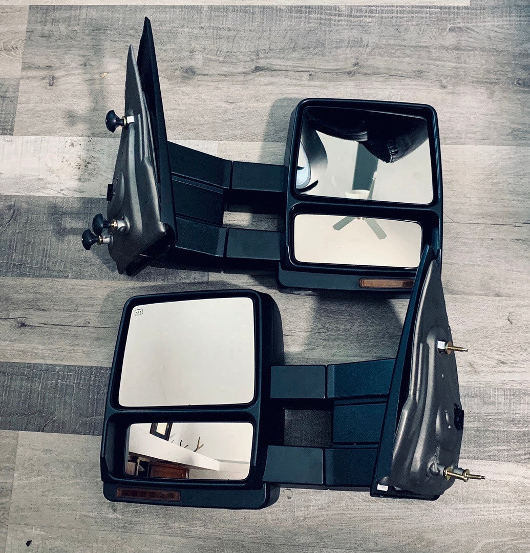pair Passenger Powered+Heated+LED Towing Mirror For 04-14 Ford F150