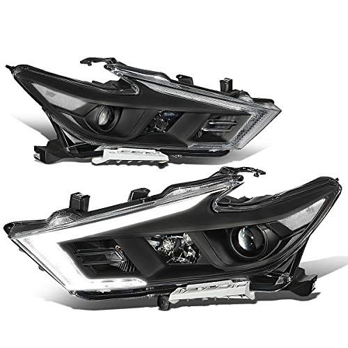 OB HL-OH-NM16-BK-CL1 Black Housing Factory Style LED DRL Projector Headlights Compatible with 16-18 Maxima