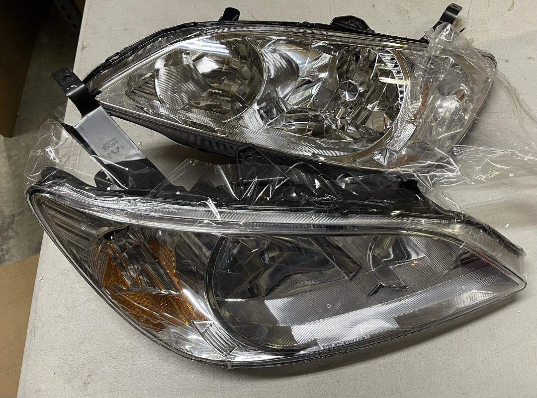 YITAMOTOR¬Æ 2004 2005 Honda Civic Headlight Assembly Chrome Housing Headlamps Clear Lens