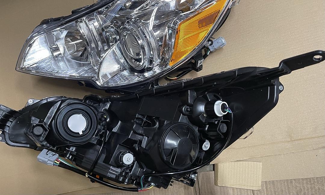 Chrome Housing Amber Corner Projector Headlights Replacement For 10-14 Legacy Outback