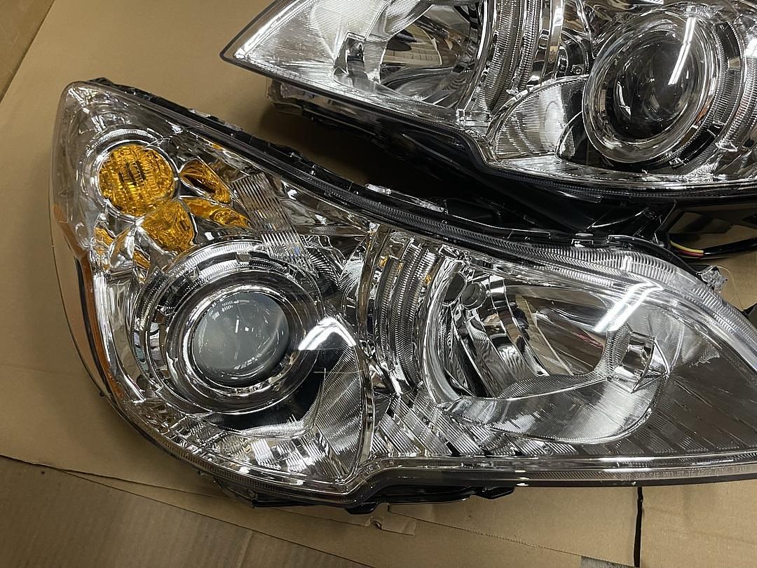 Chrome Housing Amber Corner Projector Headlights Replacement For 10-14 Legacy Outback