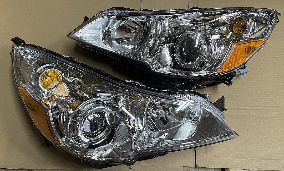 Chrome Housing Amber Corner Projector Headlights Replacement For 10-14 Legacy Outback