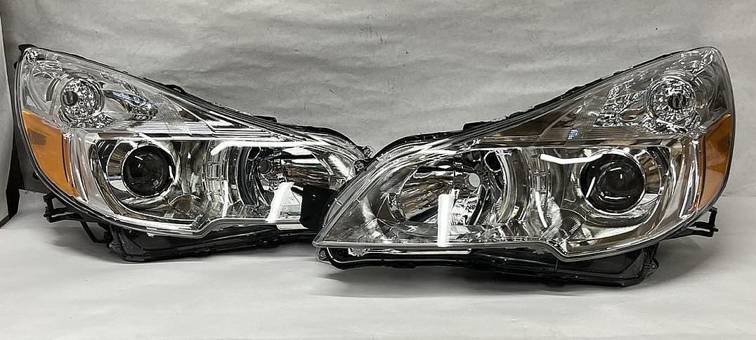 Chrome Housing Amber Corner Projector Headlights Replacement For 10-14 Legacy Outback