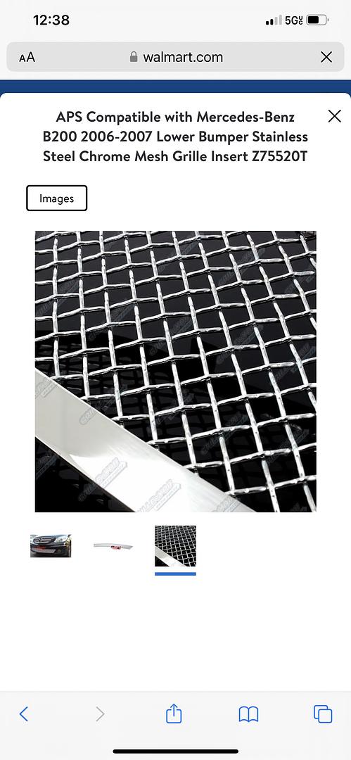 APS Compatible with Mercedes-Benz B200 2006-2007 Lower Bumper Stainless Steel Chrome Mesh Grille Insert Z75520T