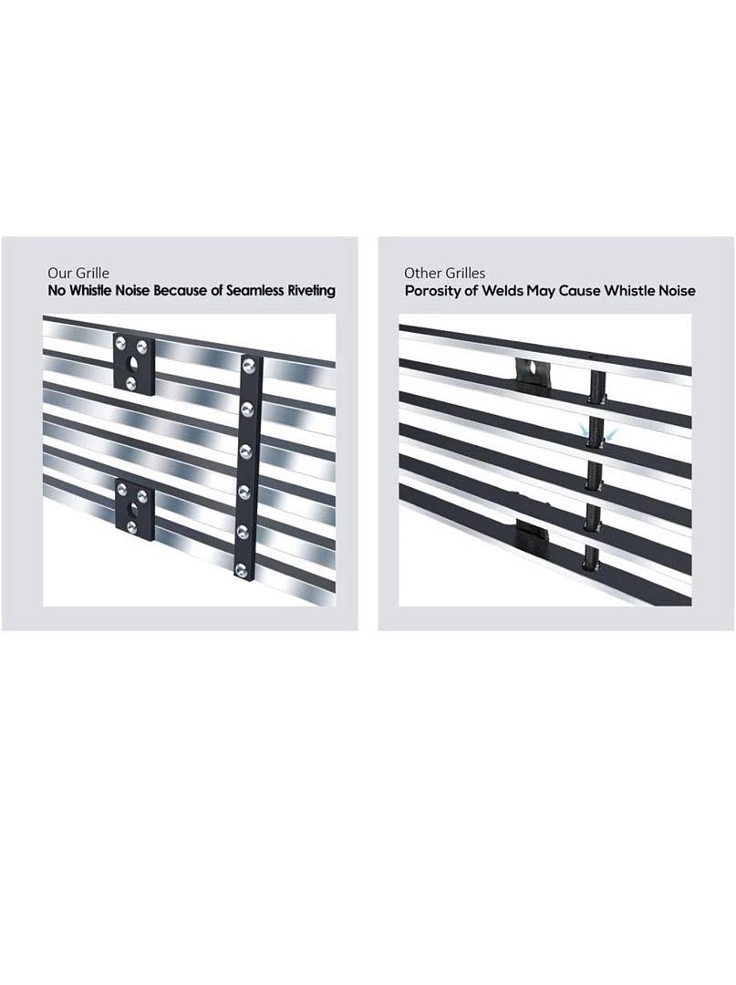 APS Compatible with Chevy Silverado 2500 3500 2001-2002 Main Upper Stainless Steel Chrome Billet Grille Grill Insert C85326A