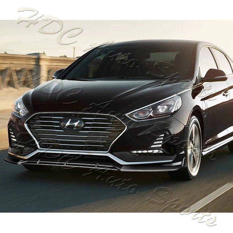 18-19 Hyundai Sonata Painted Black Front Bumper Body Splitter Spoiler Lip