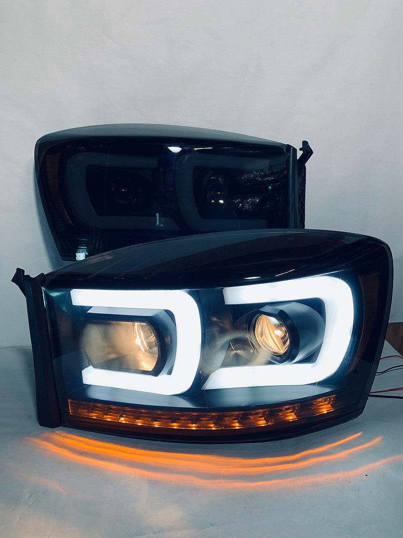 Pair LED DRL+Sequential Chasing Turn Signal Headlight