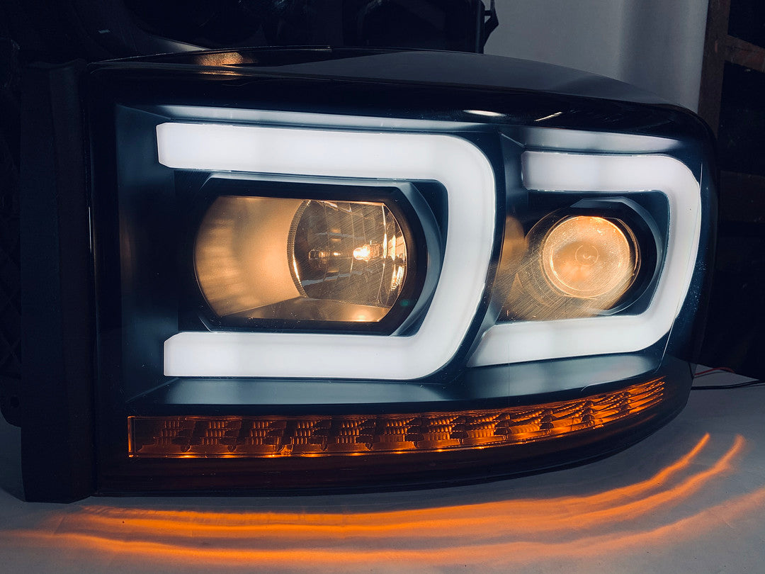 Pair LED DRL+Sequential Chasing Turn Signal Headlight