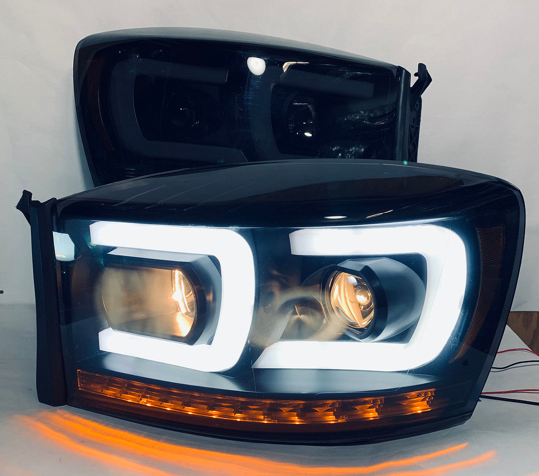Pair LED DRL+Sequential Chasing Turn Signal Headlight