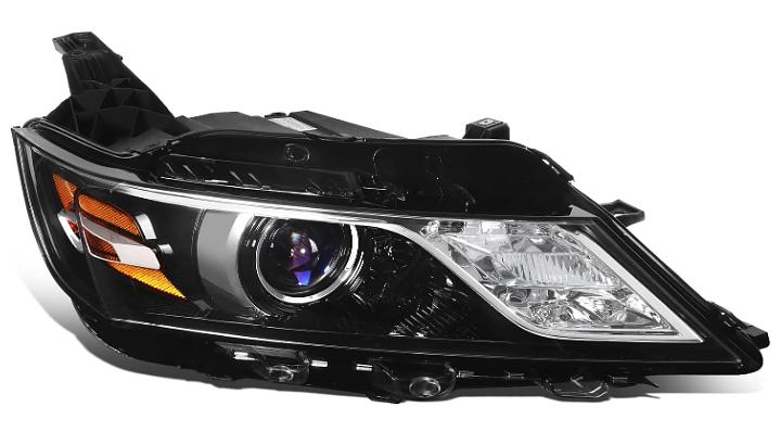 Right Side Halogen Headlight Compatible with 2015-2019 Impala, Black Housing Amber Reflector