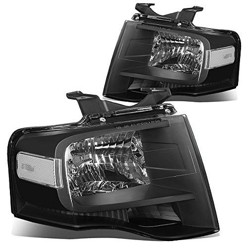 HL-OH-FEXP07-BK-CL1 Black Housing Clear Lens Headlights Compatible with 2007-2014 Expedition, Driver & Passenger Side