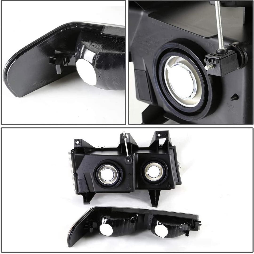 Compatible with 04 to 12 Chevy Colorado & GMC Canyon W/ 06 Isuzu i-280 Chrome Housing Amber Corner Headlights w/ Signal Lights