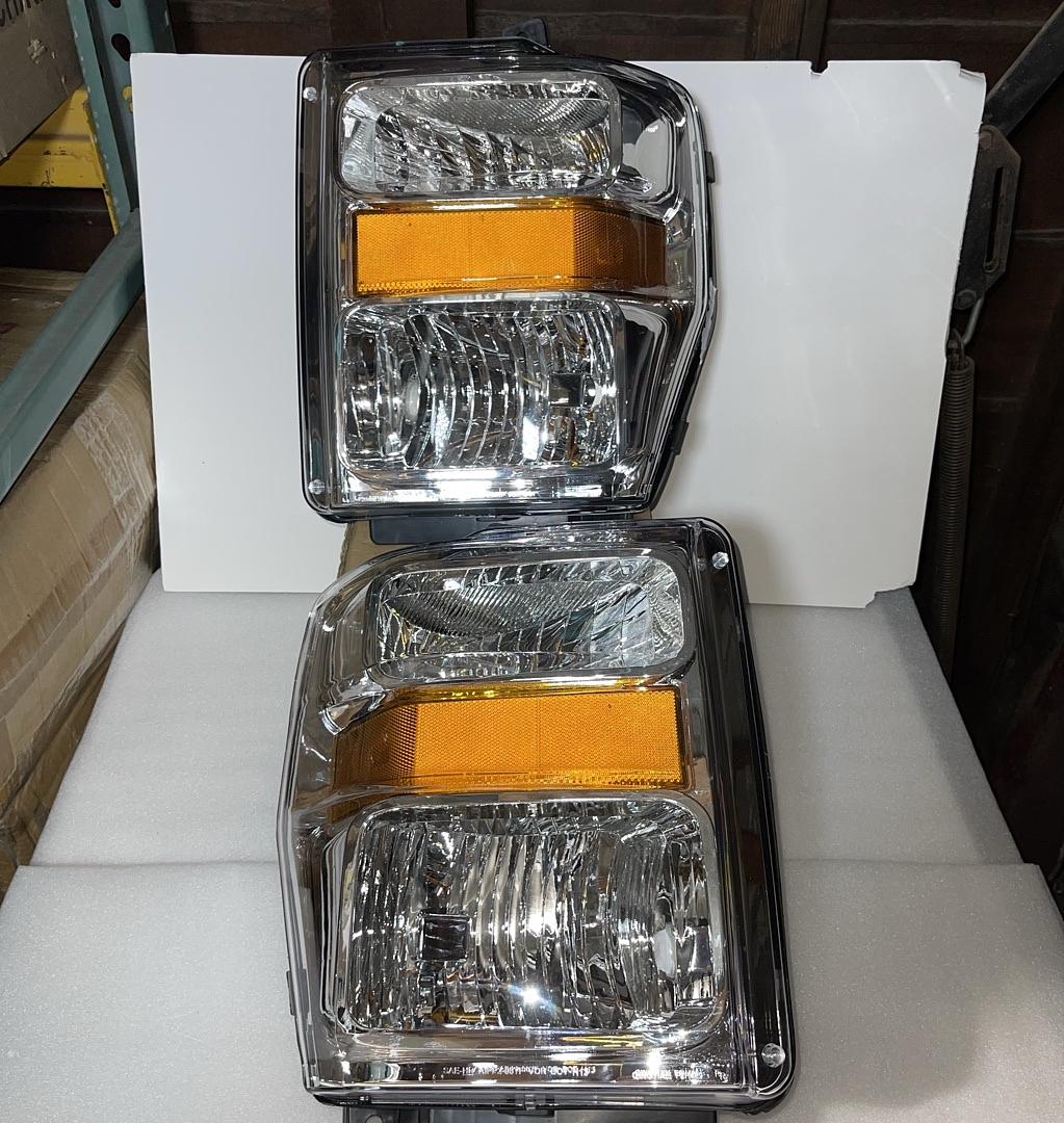 Chrome Amber Headlights for Ford F-250 /F-350 / F-450 Super duty for 2008 to 2010