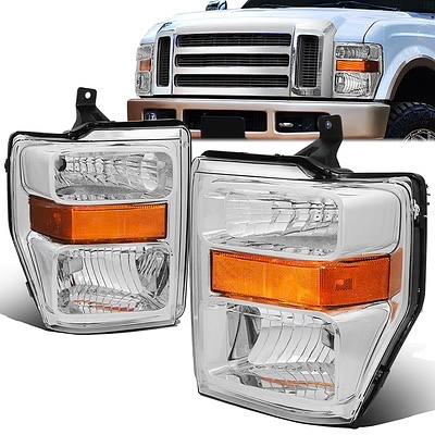 Chrome Amber Headlights for Ford F-250 /F-350 / F-450 Super duty for 2008 to 2010